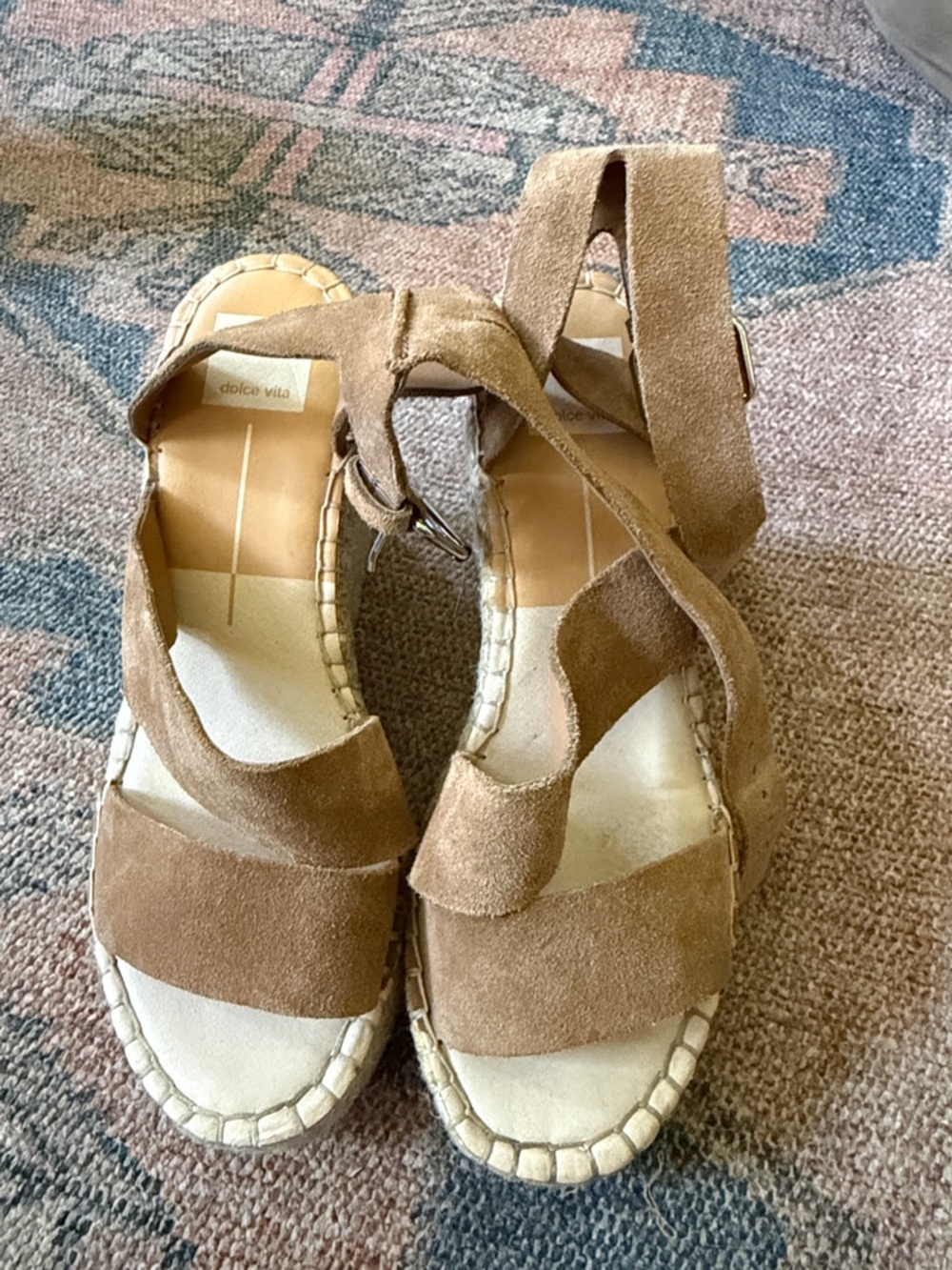 Dolce Vita Brown Suede Espadrille Wedge Sandals